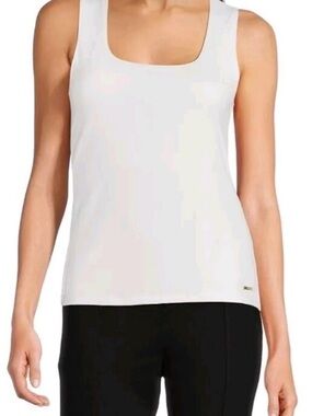 Calvin Klein White Scoop Neck Tank Top by